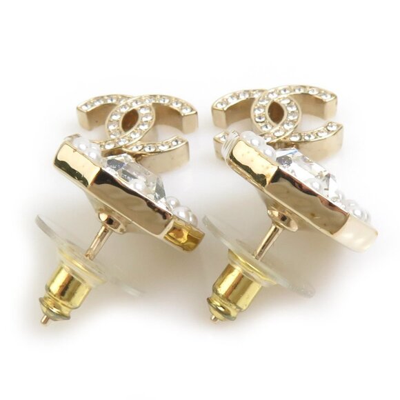 CHANEL Gold Logo Earrings - Picture 3 of 5